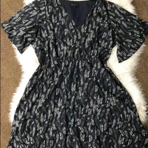 Eloquii black feather print dress
